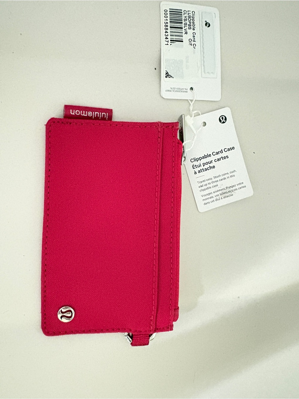 Lululemon Clippable Card Case Calypso Pink Silver | NWT